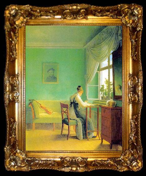 framed  Georg Friedrich Kersting Am Stickrahmen, ta009-2